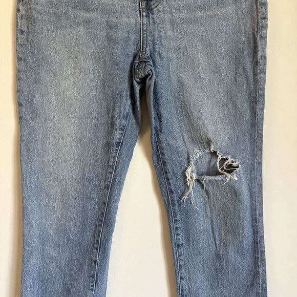 Madewell The Perfect Vintage Straight Jean High Rise Distressed Size 28 Cropped - Picture 3 of 12